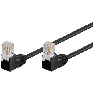 Патч-корд неекранований Goobay RJ45 UTP5e  5.0m patch D=4.9mm AWG26 2x90° Gold чорний (75.09.6089) - Інтернет-магазин спільних покупок ToGether