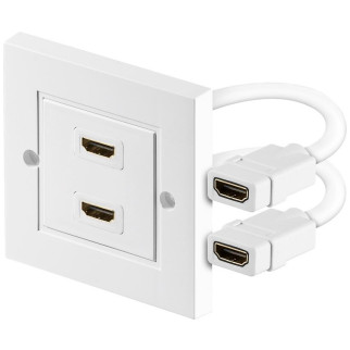 Розетка моніторна Goobay HDMI F/F 2x внутрішня 86x86mm HS+HEC+ARC білий (75.05.1723) - Інтернет-магазин спільних покупок ToGether