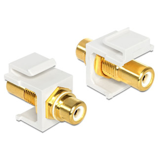 Перехідник аудіо Delock RCA F/F (Keystone) прямий Gold White білий (70.08.6310) - Інтернет-магазин спільних покупок ToGether