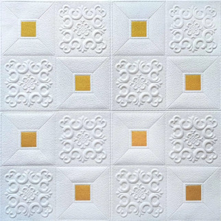 Самоклеюча декоративна стельова стінна 3D панель Sticker Wall фігури із золотом 700x700x5мм (314) - Інтернет-магазин спільних покупок ToGether