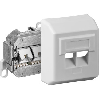 Розетка для інтернету Lucom RJ45 STP5e 2x2 зовнішня LSA Біла (62.09.8317) - Інтернет-магазин спільних покупок ToGether