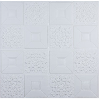Самоклеюча панель 3D 3D Loft HP-HC01-3 Біла орнамент 700x700x3мм - Інтернет-магазин спільних покупок ToGether