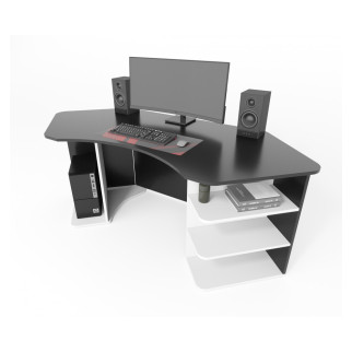 Геймерський ігровий стіл COMFY-HOME Karbid чорна основа-білі боковини - Інтернет-магазин спільних покупок ToGether