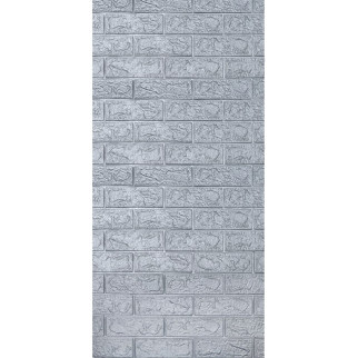 Самоклеюча декоративна 3D панель 3D Loft Під цеглу срібло в рулоні 3080x700x3мм - Інтернет-магазин спільних покупок ToGether