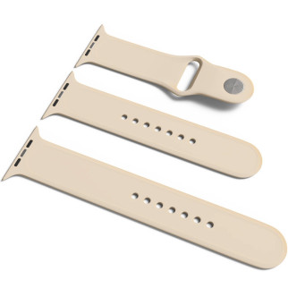 Силіконовий ремінець для Apple Watch Sport Band 38 / 40 / 41 (S/M & M/L) 3pcs Бежевий / Antigue White - Інтернет-магазин спільних покупок ToGether