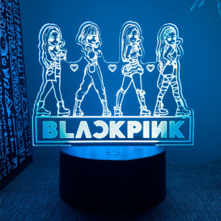 Настільний світильник-нічник Fan Girl Блек Пінк BLACK PINK 16 кольорів USB (20180) - Інтернет-магазин спільних покупок ToGether