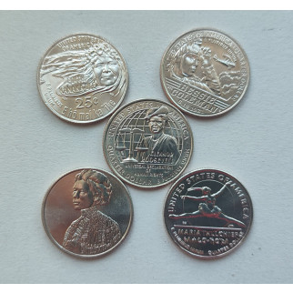 Набір монет Collection США 25 центів 2023 жінки Америки 5 шт 20.2 мм Сріблястий (hub_lf01uf) - Інтернет-магазин спільних покупок ToGether