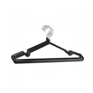 Набір вішалок для одягу металевих із силіконовим покриттям Qinsu Hanger 10 шт 0855 чорний - Інтернет-магазин спільних покупок ToGether