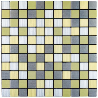 Самоклеюча алюмінієва срібна плитка із золотом шахи 300х300х3мм SW-00001827 (D) Sticker Wall - Інтернет-магазин спільних покупок ToGether