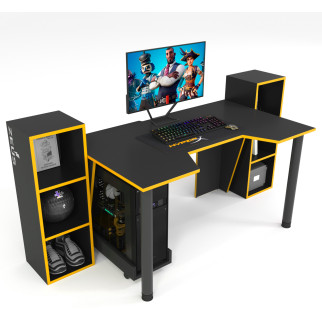 Геймерський стіл ZEUS-Game™ GAMER-5 чорно-жовтогарячий - Інтернет-магазин спільних покупок ToGether