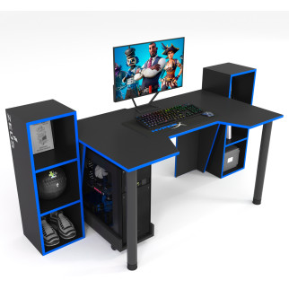 Геймерський стіл ZEUS-Game GAMER-5 чорний-синій - Інтернет-магазин спільних покупок ToGether
