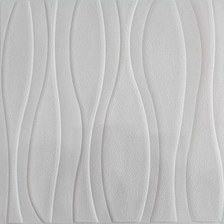 Самоклеюча декоративна 3D панель Loft Expert 3201-5 Хвилі білі 700x770x5 мм - Інтернет-магазин спільних покупок ToGether