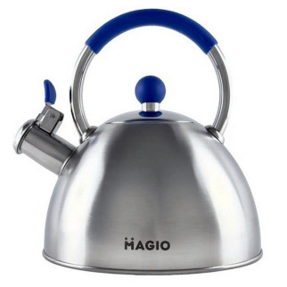Чайник для плити зі свистком 2,5л MAGIO MG-1190 Steel/Blue - Інтернет-магазин спільних покупок ToGether