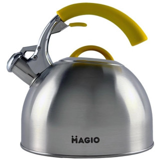 Чайник зі свистком для плити 2,5л MAGIO MG-1191 Steel/Yellow - Інтернет-магазин спільних покупок ToGether