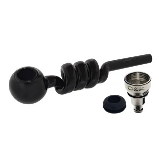 Трубка курильна скляна з охолодженням DK Спіраль DK-8569A Black (15671-hbr) - Інтернет-магазин спільних покупок ToGether