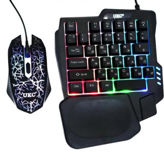 Комплект клавіатура та миша з підсвіткою провідний UKC 7768 Black - Інтернет-магазин спільних покупок ToGether