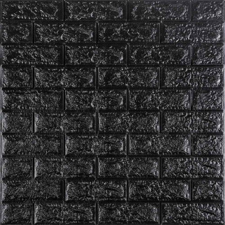 3D панель самоклеюча цегла Чорна 700x770x7мм (019-7) Sticker Wall SW-00000063 - Інтернет-магазин спільних покупок ToGether