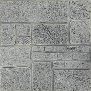 Декоративна самоклейка 3D панель камінь срібло 700х700х6мм (153) Sticker Wall SW-00000187 - Інтернет-магазин спільних покупок ToGether