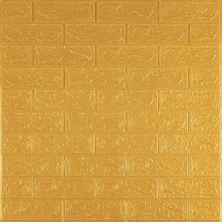 3D панель самоклеюча цегла Золота 700x770x3мм (011-3) Sticker Wall SW-00000676 - Інтернет-магазин спільних покупок ToGether