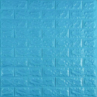 3D панель самоклеюча цегла Блакитна 700x770x7мм (005-7) Sticker Wall SW-00000658 - Інтернет-магазин спільних покупок ToGether