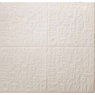 Самоклеюча декоративна 3D панель білі літери Loft Expert 700x700x5 мм - Інтернет-магазин спільних покупок ToGether