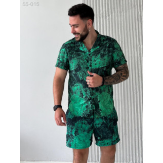 Зелений пляжний костюм.Сорочка+шорти.55-015 - Інтернет-магазин спільних покупок ToGether