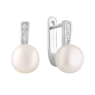 Срібні сережки Високої якості з натуральними перлами 3ct (2084136) - Інтернет-магазин спільних покупок ToGether