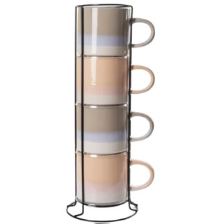 Набір чашок HomeLine 4шт 420мл на металевій стійці LIMITED EDITION - Інтернет-магазин спільних покупок ToGether