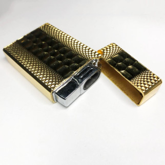 Запальничка кишенькова із золотою текстурою, оригінальна запальничка у подарунок, вітрозахисна запальничка Золото - Інтернет-магазин спільних покупок ToGether