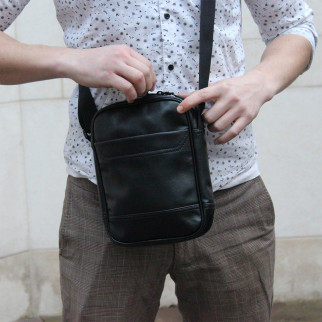 Месенджер класичний з еко шкіри гладкої, Сумка через плече кежуал чоловіча Ділова сумка месенджер - Інтернет-магазин спільних покупок ToGether