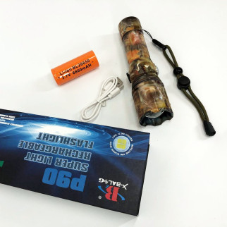 Ліхтарик ручний тактичний Bailong BL-P511M-P90 камуфляж, супер яскравий ліхтарик, потужний кишеньковий ліхтарик - Інтернет-магазин спільних покупок ToGether
