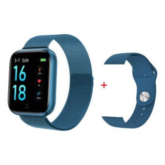 Smart Watch T80S, два браслети, температура тіла, тиск, оксиметр. Колір: синій - Інтернет-магазин спільних покупок ToGether