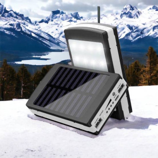 УМБ Power Bank Solar 40000 mAh мобільне зарядне із сонячною панеллю та лампою. Колір: чорний - Інтернет-магазин спільних покупок ToGether