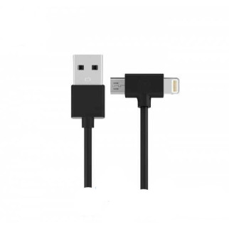 Кабель Combo 2-in-1 Axe Lightning/microUSB 1м black WK 304701 - Інтернет-магазин спільних покупок ToGether