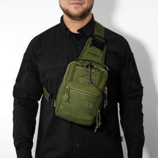 Якісна тактична сумка, укріплена чоловіча сумка, рюкзак тактична слінг. Колір: хакі - Інтернет-магазин спільних покупок ToGether