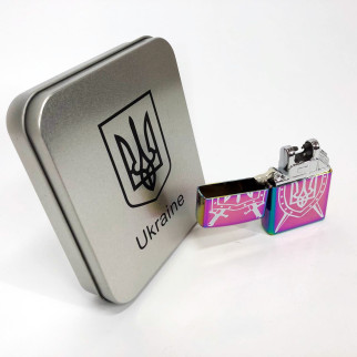 Дугова електроімпульсна запальничка USB Україна металева коробка HL-446. Колір: хамелеон - Інтернет-магазин спільних покупок ToGether