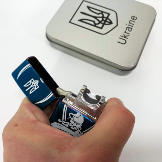 Дугова електроімпульсна запальничка USB Україна (металева коробка) HL-449. Колір: синій - Інтернет-магазин спільних покупок ToGether
