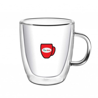 Набір скляних чашок з подвійними стінками Con Brio CB-8423-2, 2шт, 230мл, Прозорі чашки - Інтернет-магазин спільних покупок ToGether