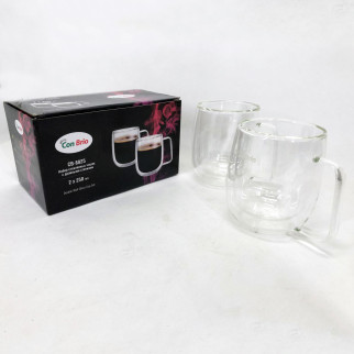 Набір чашок із подвійними стінками Con Brio CB-8825-2 250мл 2шт, чашки для кави, набір чашок для чаю - Інтернет-магазин спільних покупок ToGether