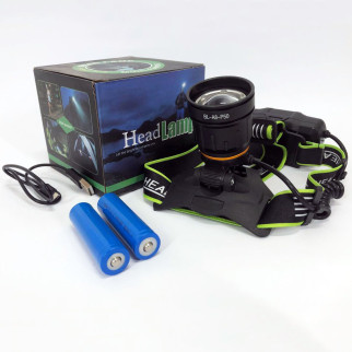 Ліхтар налобний BL-A8-P50, 2 акумулятори 18650, zoom, ЗУ microUSB, ліхтарик на голову із зарядкою - Інтернет-магазин спільних покупок ToGether
