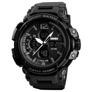 Годинник наручний чоловічий SKMEI 1343BK BLACK, годинник тактичний протиударний. Колір: чорний - Інтернет-магазин спільних покупок ToGether