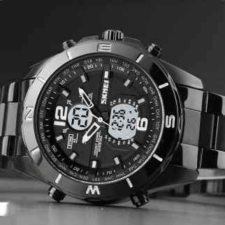 Годинник наручний чоловічий SKMEI 1670BKWT BLACK-WHITE. Колір: чорний - Інтернет-магазин спільних покупок ToGether