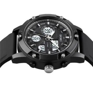 Годинник наручний чоловічий SKMEI 1757BKWT BLACK-WHITE, армійський годинник протиударний. Колір: чорний - Інтернет-магазин спільних покупок ToGether