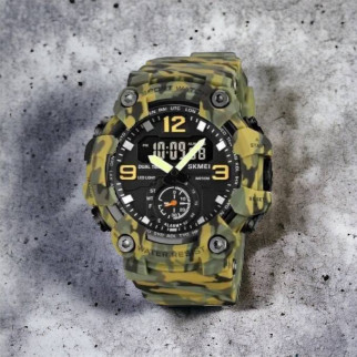 Годинник наручний чоловічий SKMEI 1965CMGN CAMO GREEN, військовий чоловічий наручний годинник зелений. Колір: камуфляж - Інтернет-магазин спільних покупок ToGether