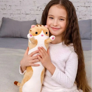 М'яка плюшева іграшка Довгий Кіт Батон котейка-подушка 50 см. Колір: коричневий - Інтернет-магазин спільних покупок ToGether