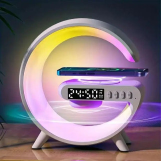 Розумний Нічний світильник G63 міні з Bluetooth Колонкою бездротовою зарядкою 10W Годинниками і RGB підсвічуванням - Інтернет-магазин спільних покупок ToGether