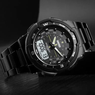 Годинник наручний чоловічий SKMEI 1370BKWT, годинник для військовослужбовців, фірмовий спортивний годинник - Інтернет-магазин спільних покупок ToGether