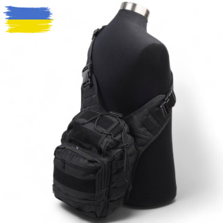 Тактична сумка чорна через плече військова велика нагрудна сумка ЗСУ однолямкова сумка універсальна армійська - Інтернет-магазин спільних покупок ToGether