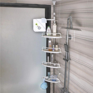 Кутова полиця у ванну Multi Corner Shelf AD 9866 з металу та пластику 2.6 метра, 4 полиці, регульована - Інтернет-магазин спільних покупок ToGether