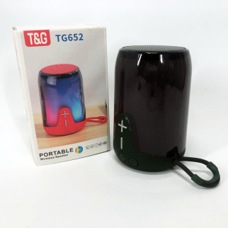 Портативна колонка TG652 5W з RGB підсвічуванням та ремінцем, колонка з акумулятором блютуз. Колір: зелений - Інтернет-магазин спільних покупок ToGether
